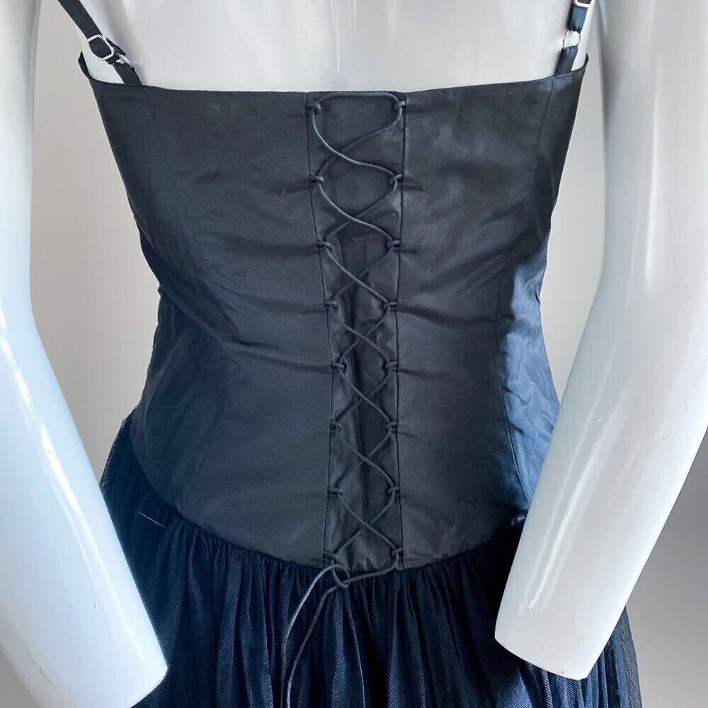 NWT Guess By Marciano Sexy Goth Spaghetti Strap Full Sheer Skirt Maxi Dress XS - Picture 6 of 8